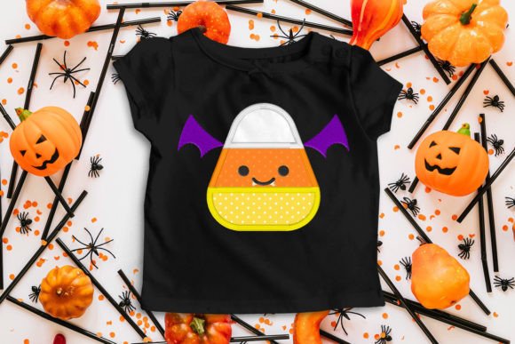Spooky Candy Corn Vampire Bat Applique Review